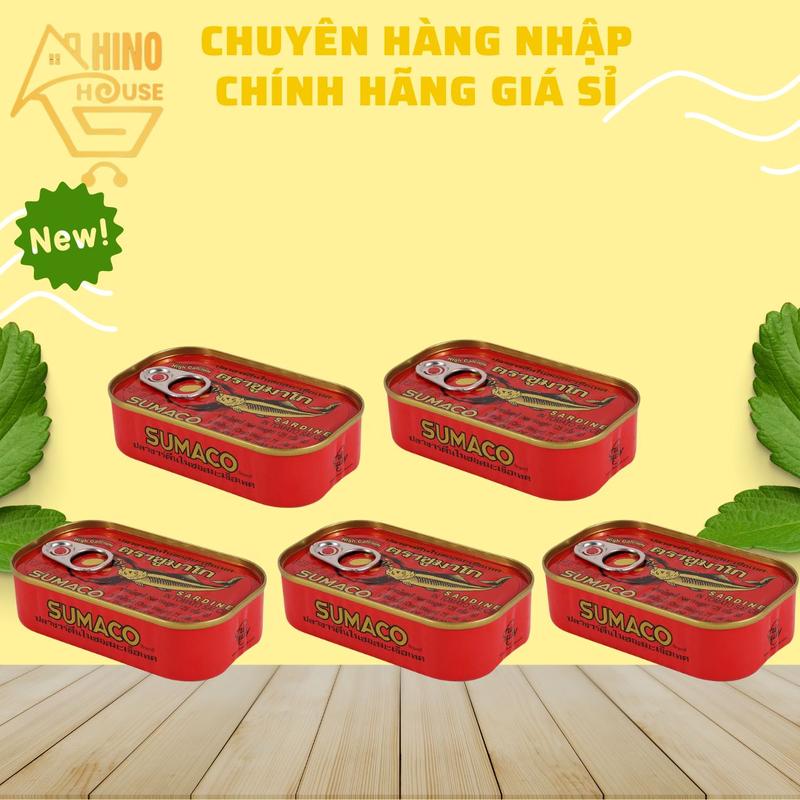 Combo 5 Hộp Cá Mòi Hộp Sốt Cà Sumaco Thái Lan 125g Thơm Ngon - Hinohouse
