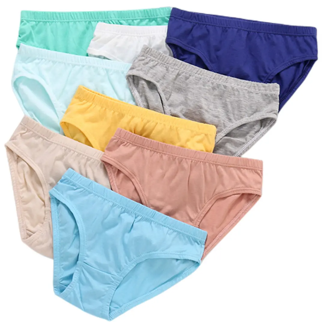 Boy Soft Briefs Solid Color Underwear Boys Girls Healthy Briefs Size 100-160 Children Soft 95% Cotton Breathable Underpants