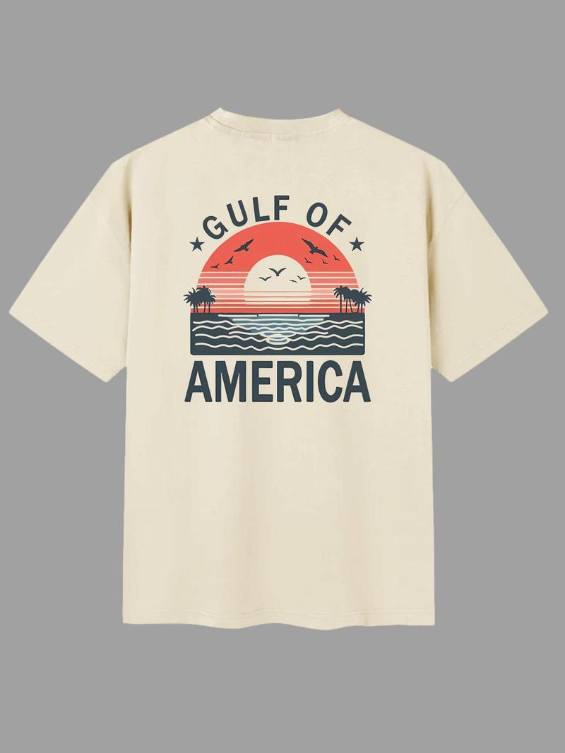 Product Introduction of Men's Graphic Print Round Neck Tee, Regular Fit Casual Comfy Breathable Short Sleeve Crew Neck T-shirt for Summer, Men's Top for Daily Wear 2