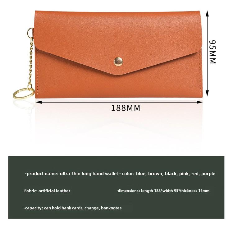 Product Introduction of New Women's Wallet Long and Thin Handbag Simple and Fashionable Large Capacity Soft Leather Wallet Phone Bag 0