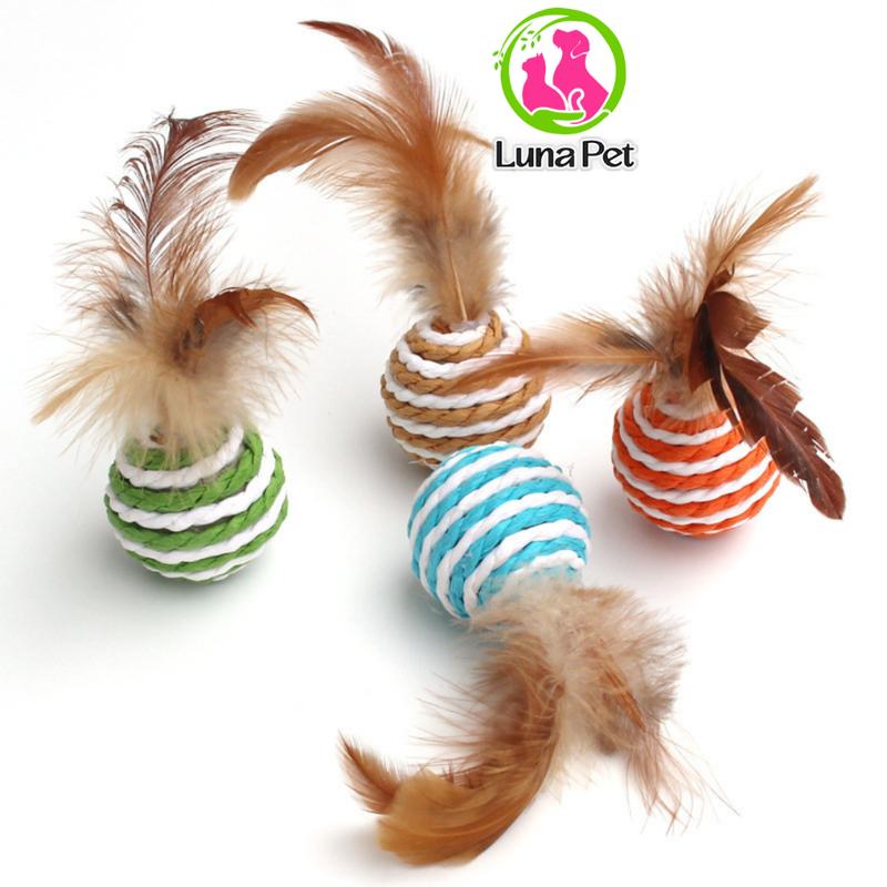  Đồ Chơi Bóng Lông Vũ Cho Chó Mèo Luna Pet DC05 - Đồ Chơi Cho Mèo Cào Móng 