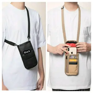 Dompet Gantung HP Canvas 12x21cm Cowok Cewek Hanging Poka