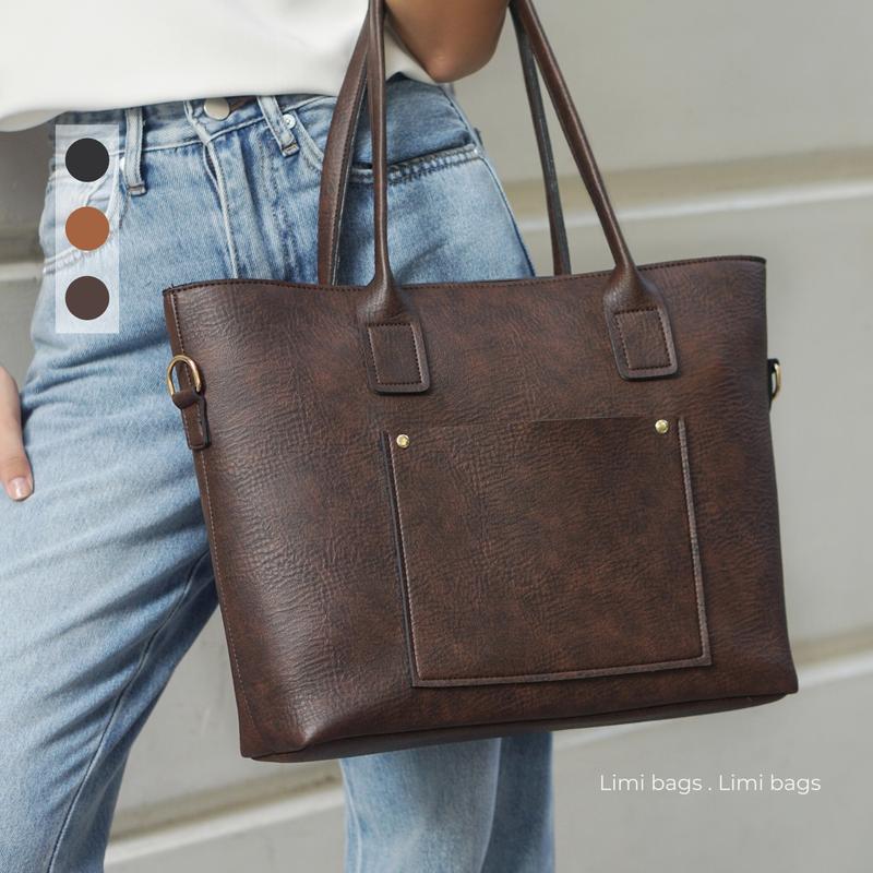 Túi Xách Nữ Công Sở 2 MÀU Tote Da Đựng Laptop xách tay HELEN Thời Trang size lớn giỏ xách đi học đi làm đi dạy A4 laptop máy tính văn phòng Chữ Nhật cặp sách tặng giáo viên tặng mẹ xinh HELEN - TẶNG VÍ MINI CÙNG MÀU - Limi bags