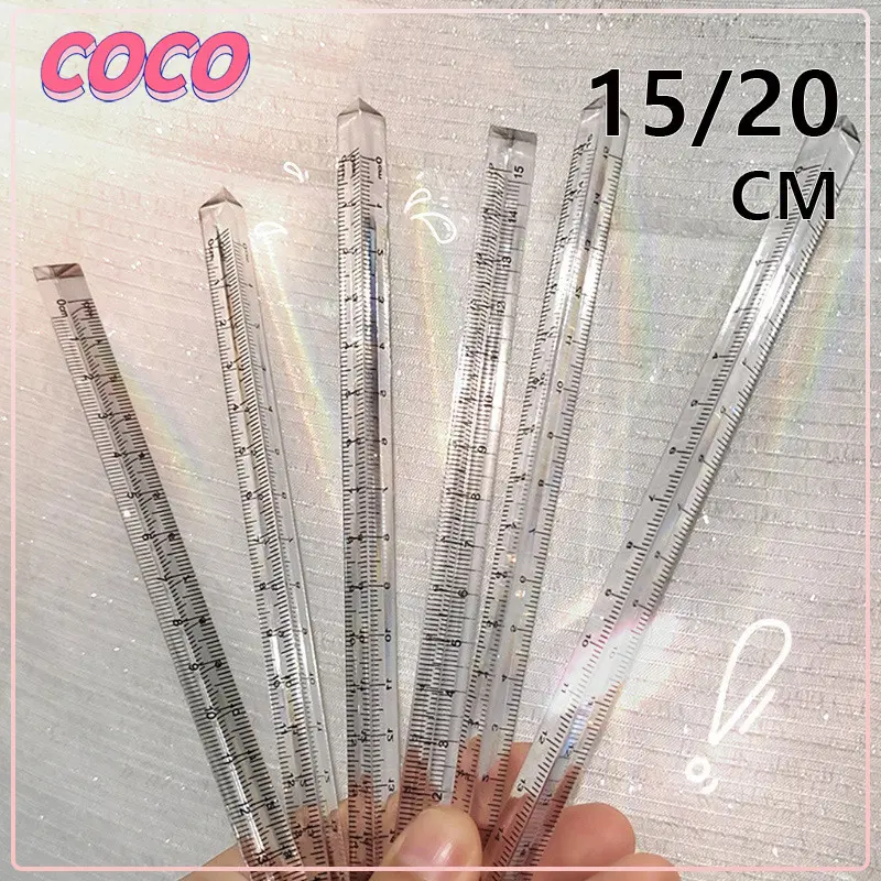Penggaris segitiga plastik tiga dimensi transparan skala 15/20cm - coco_market 0