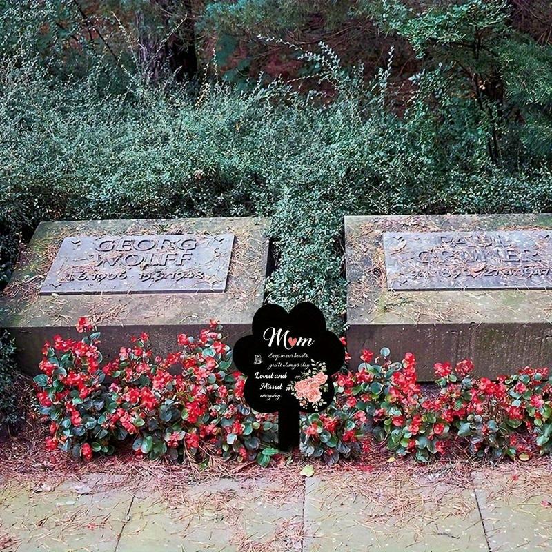 Acrylic Memorial Stake Decoration, Rose Design Outdoor Garden Grave Marker, Waterproof Stake for Lasting Memory, Suitable for Remembrance Ceremonies 2