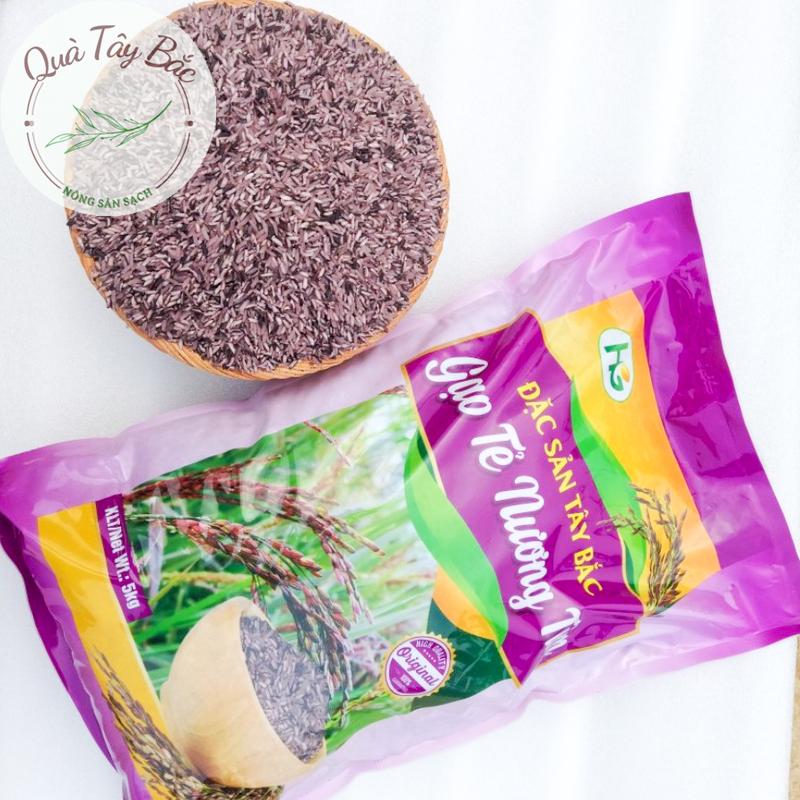 5kg Gạo Tẻ Nương Tím Gạo Tẻ Mèo Đặc Sản Tây Bắc Túi đẹp 5kg như hình Food