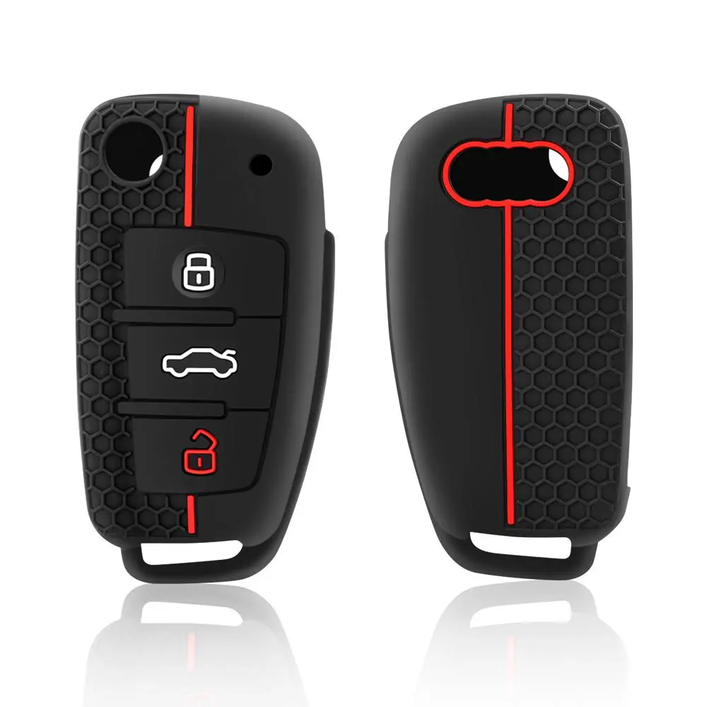 Car Key Case Cover, 3 Buttons Car Key Case Cover, Smart Car Key Protector, Car Accessories for Audi C6 R8 A1 A3 Q3 A4 A5 Q5 A6 A7 S6 B6 B7 B7 B8 8P 8V