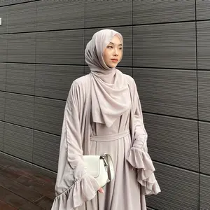 ALFISTORE-Jennaira Abaya  Raya Series Cantik Outer Arab Gamis Wanita Muslim maroon Dress Busui tarim friendly set hijab syar'i