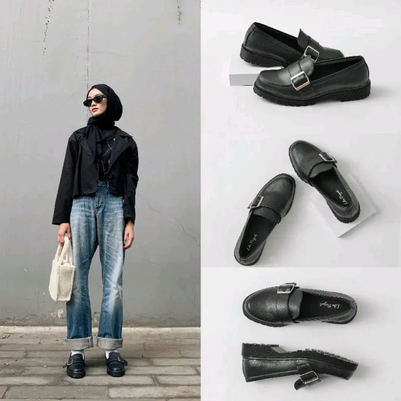 Sepatu Wanita Slip on Loafers Penny loafers "JESLYN SHOES" NBH FOOTWEAR Musim panas Round Toe