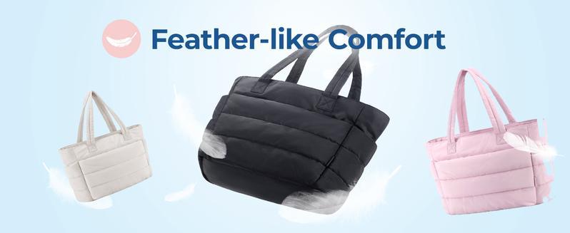 Product Introduction of 【BAGSMART】 Puffy Tote Bag for Women Lightweight Tote Bag with Compartments Shoulder Bag High-end The Bubble Bags For Women Ready Stock【Fit 15.6" Laptop】 6