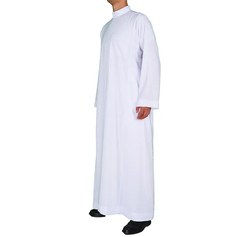 Áo Choàng Nam, Phong Cách Ả Rập, Màu Trắng, Kiểu Áo Choàng, Nhà Máy Tại Nhà Máy, Còn Hàng, Thobe Nam Qatar