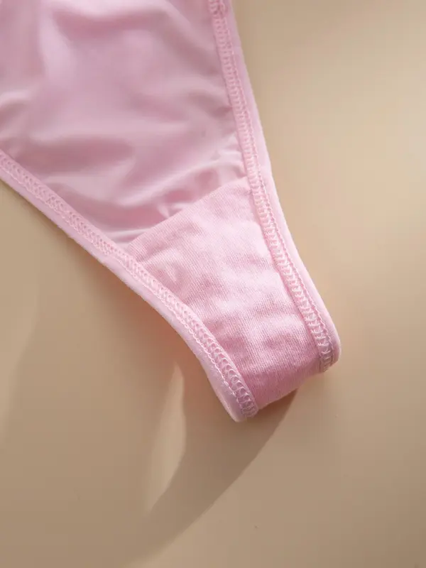 Women's Rhinestone Decor Thong, Soft Comfy Breathable Panty for Daily Wear, Women's Underwear for All Seasons 4