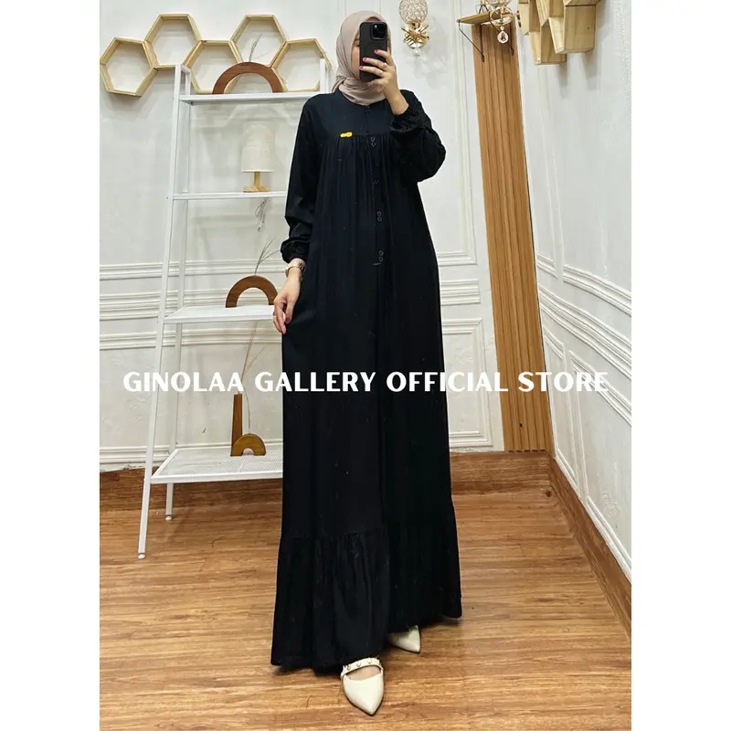 GAMIS TERBARU | BAHAN RAYON TWILL PREMIUM | GERANIUM DRESS Muslim Dewasa Crinkle Wanita Lebaran Remaja 4