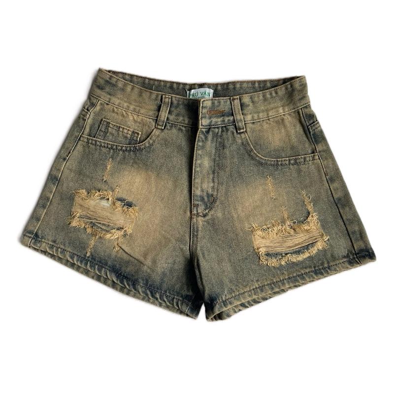 T01 Size S-3XL Quần TẾT 2026 Quần Short Jean Vàng Bụi Quần Jeans Nữ Quần Bò Jean Rách Đùi Có Túi Sau Túi Trước Đai Quần Jean Chất Lượng Đẹp Nữ Women Pants Denim quần jean ống suông quần đi học