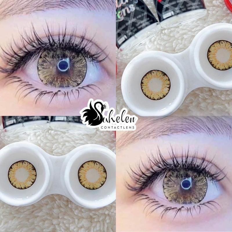 Có Cận Kính áp tròng Lens mắt màu mắt mèo 3 tone giãn to