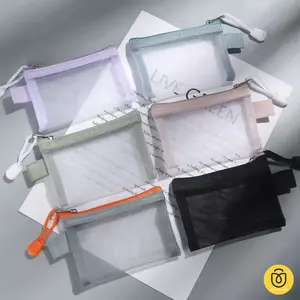 Pouch Jaring Mini Transparant Dompet Makeup Mini Kantong Penyimpanan Kosmetik Serbaguna - HW274