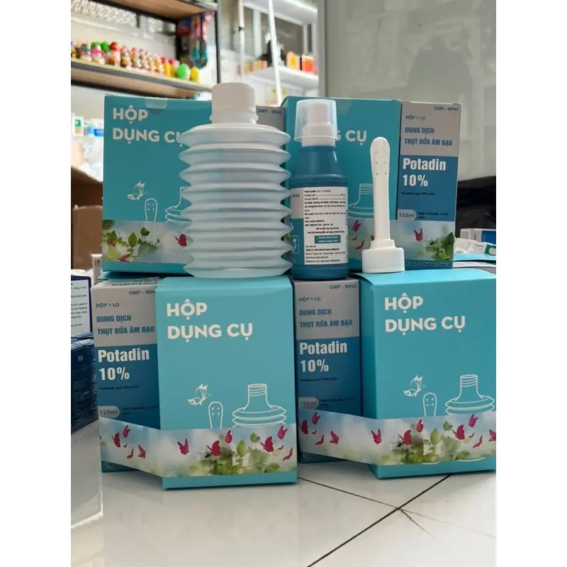Combo dung dịch thụt rửa + dụng cụ Potadin 10% - Làm Sạch 4