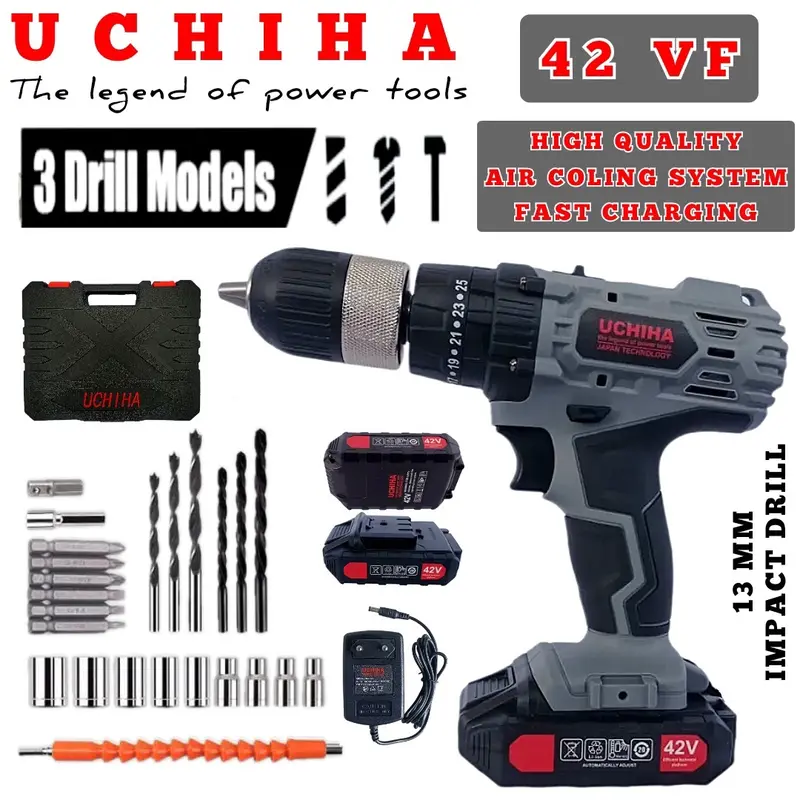 Mesin Bor Baterai Cordless 42Vf UCHIHA Japan Brushless New Edition 2022 1