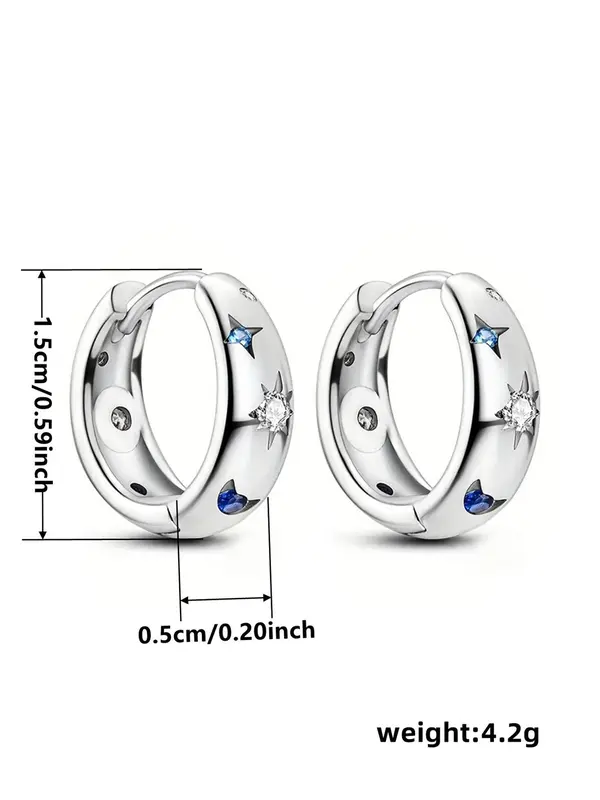 Fashionable Rhinestone Decorated Hoop Earrings, Fashion Jewelry for Party, Daily Clothing Decor, Trendy All-match & Exquisite Jewelry for Gift 1