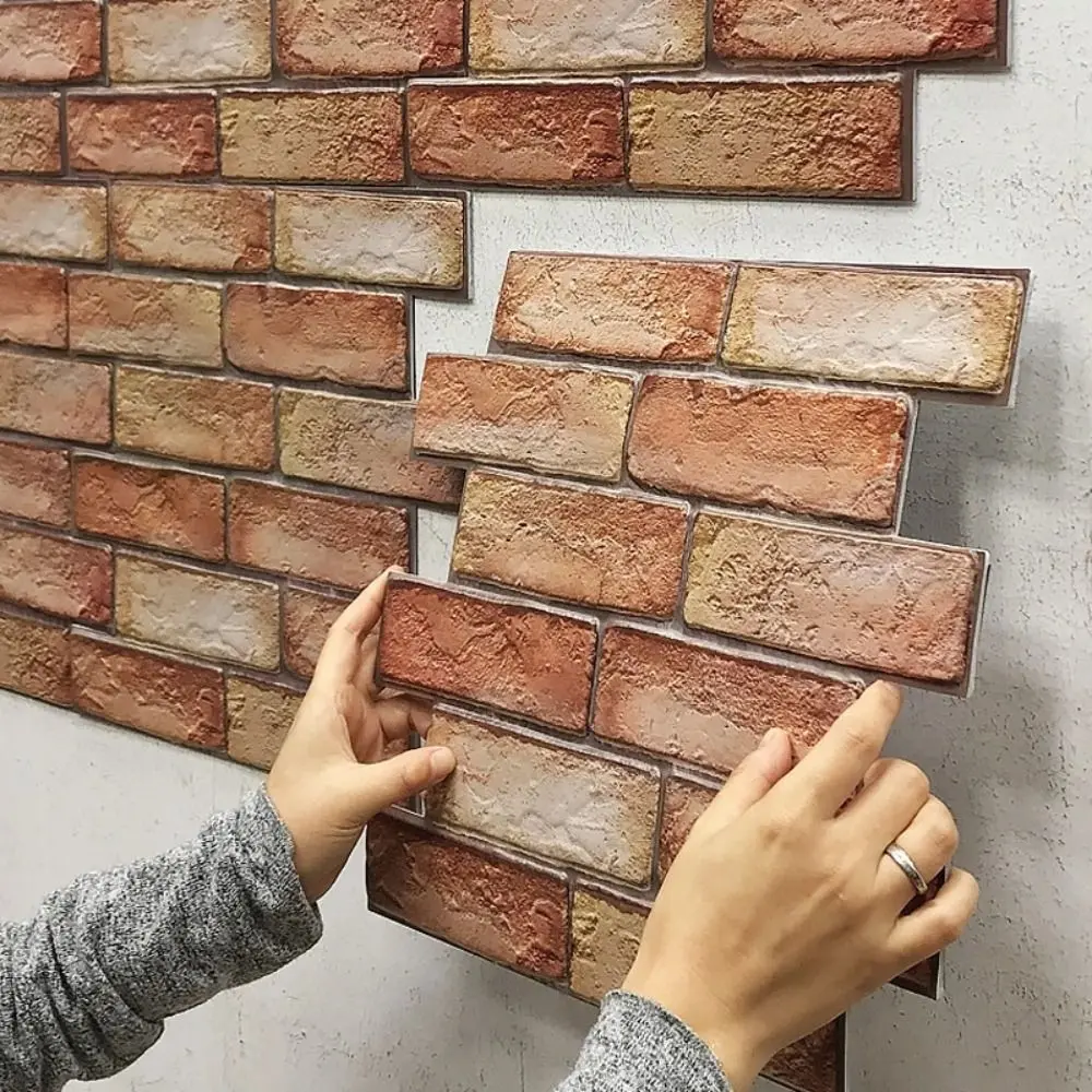 Multipurpose Durable Vintage Antibacterial Stereoscopic Brick Design Wallboard Renovation DIY Self-adhesive Wall Decal Background Wallpaper For Wall Decoration 3D Wallpaper