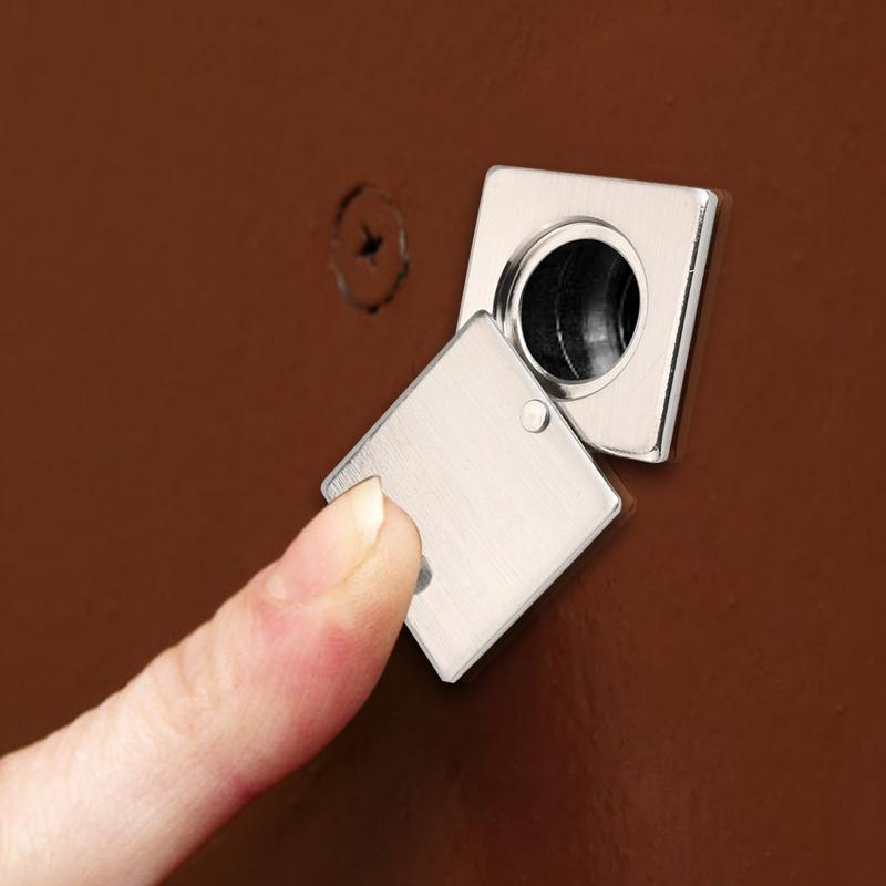 Square Peephole Cover Door Viewer Peephole Security Cap Kit Tape Install 6