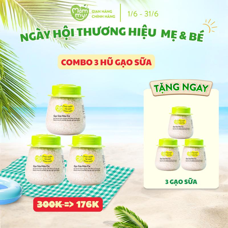 [Tặng 3 gạo sữa] Combo 3 hũ gạo sữa hữu cơ Mămmy Food Thức Ăn