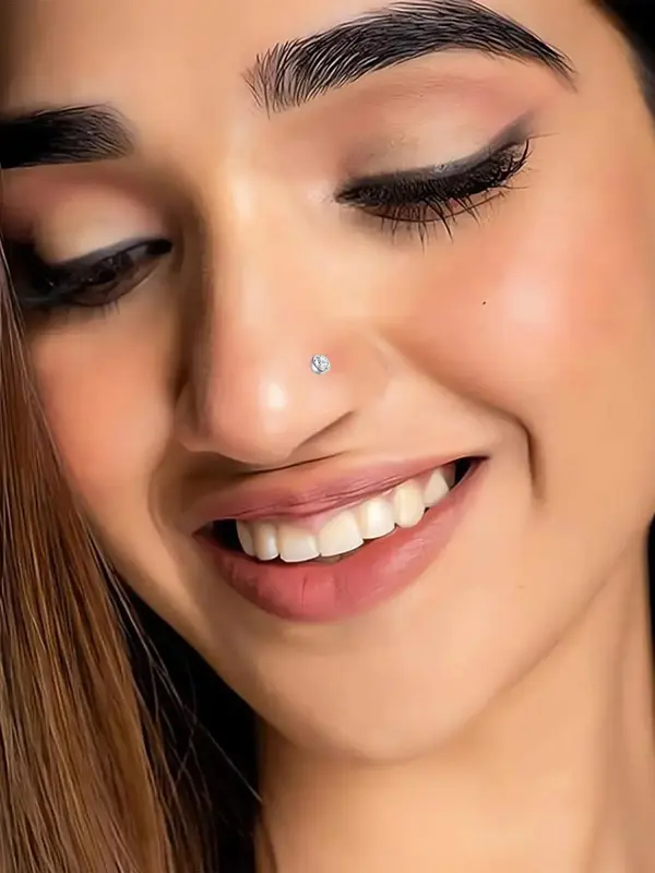 Elegant Rhinestone Decorated Nose Studs, 18pcs Stainless Steel Nose Rings, Nose Piercing Jewelry for Women and Men, Body Jewelry for Summer Party 2