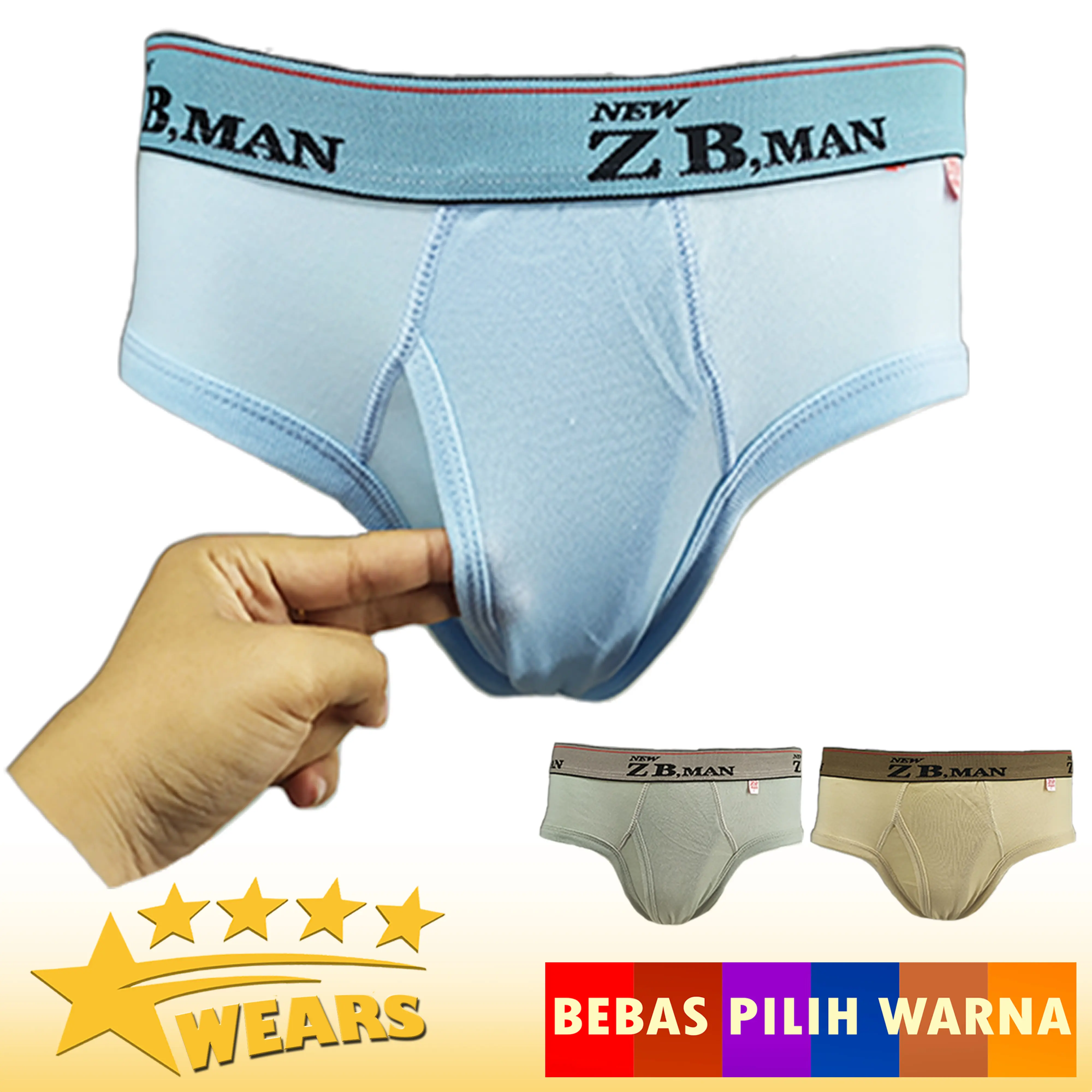ZB MAN Celana Dalam Pria Karet Boxer  Dengan Ventilasi