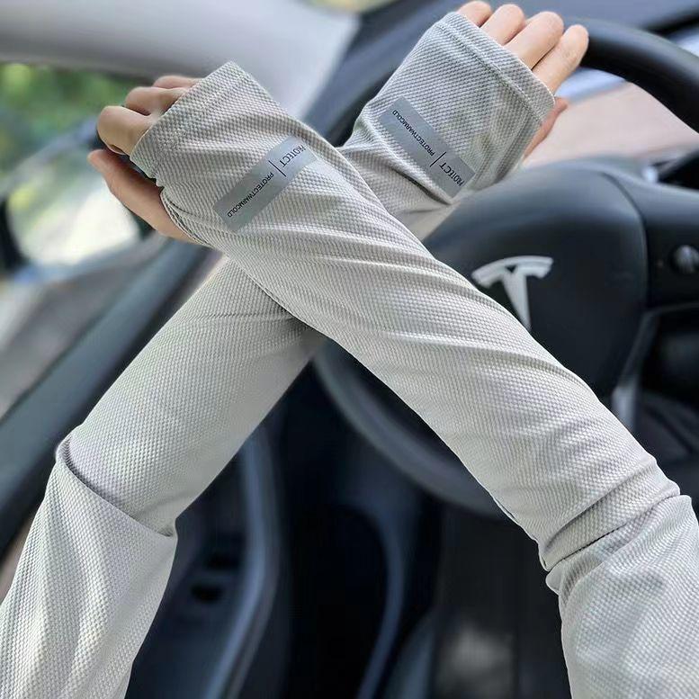 Tay Áo Băng Chống Nắng, Dành Cho Phụ Nữ Vào Mùa Hè, Thích Hợp Để Đạp Xe, Chống Tia UV Ngoài Trời, Làm Bằng Lụa Lạnh, Bảo Vệ Cánh Tay, Chống Trượt, Thích Hợp Cho Nam Và Nữ 8