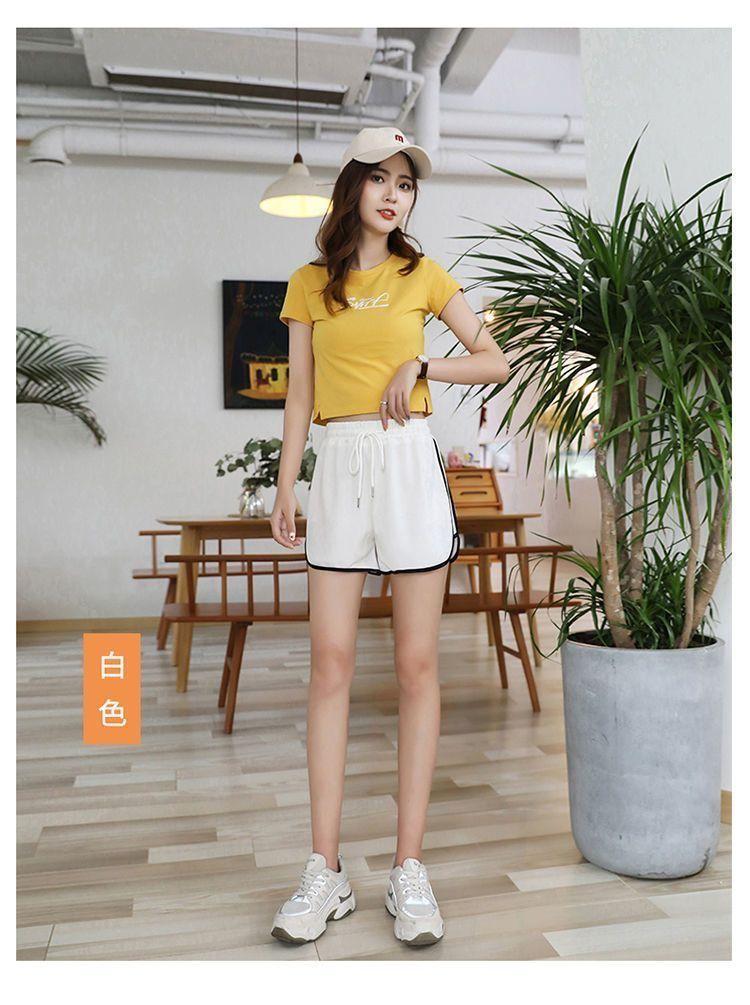 Product Introduction of BM American Sports Shorts Women's Summer Thin Loose Wide-Leg Pants Small Shorts Hot Pants 2024 New Women's Clothing Lingerie Bottom Minimalist Basic Comfort Casual 5