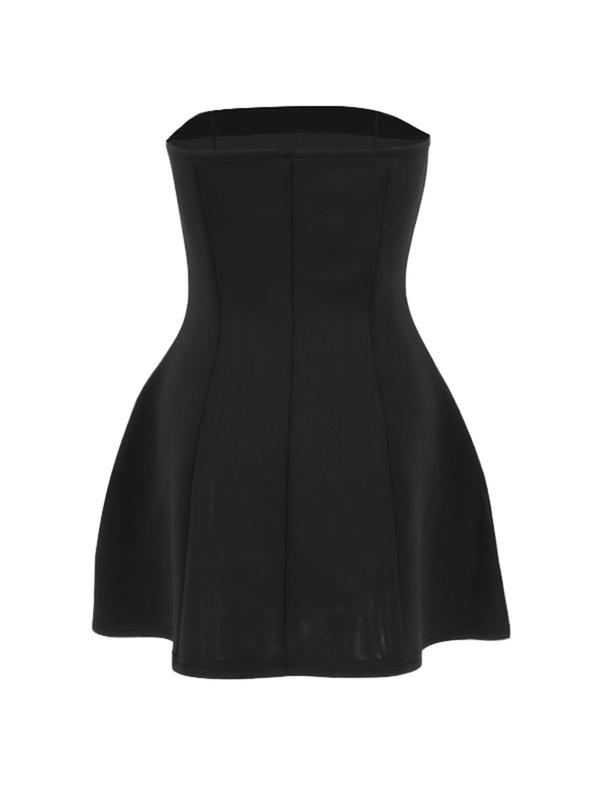 Christmas Gift Women's Solid Color Strapless A Line Dress, Fashion Casual Short Dress for Party Club Dating Wear, Women Dress for Summer Valentine's Day, gift 8
