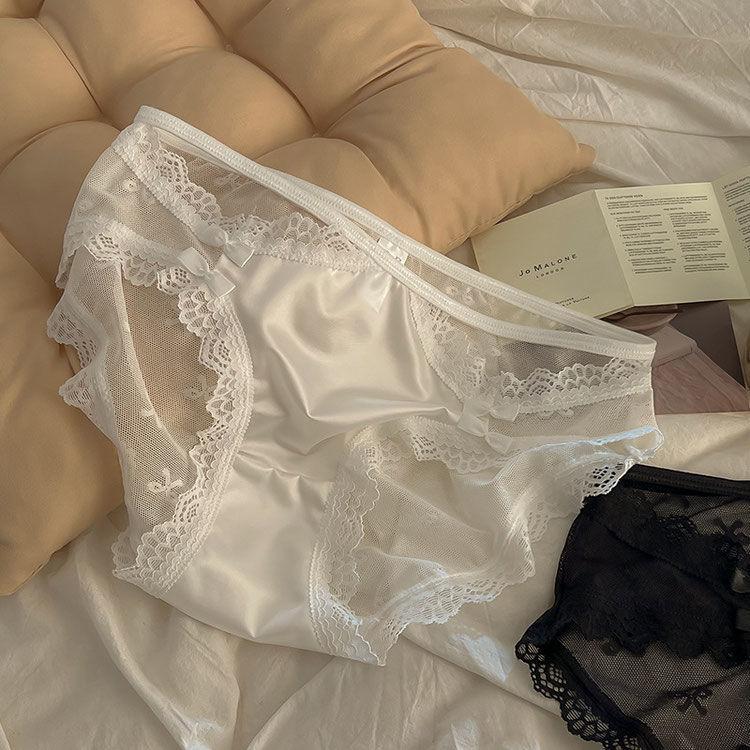 Product Introduction of Lace-edged bow high elastic and comfortable pure cotton crotch underwear 2