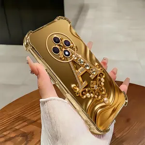 Cocok untuk casing ponsel OPPO Reno12 F Casing ponsel tahan benturan empat sudut dengan motif gelombang elegan berbentuk huruf Prancis.-SJFS