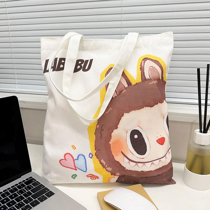 Product Introduction of Canvas Bag For Labubu Student Tutoring Carrying Bag Capacity Book Bag Shoulder Bag Ins Cute 14