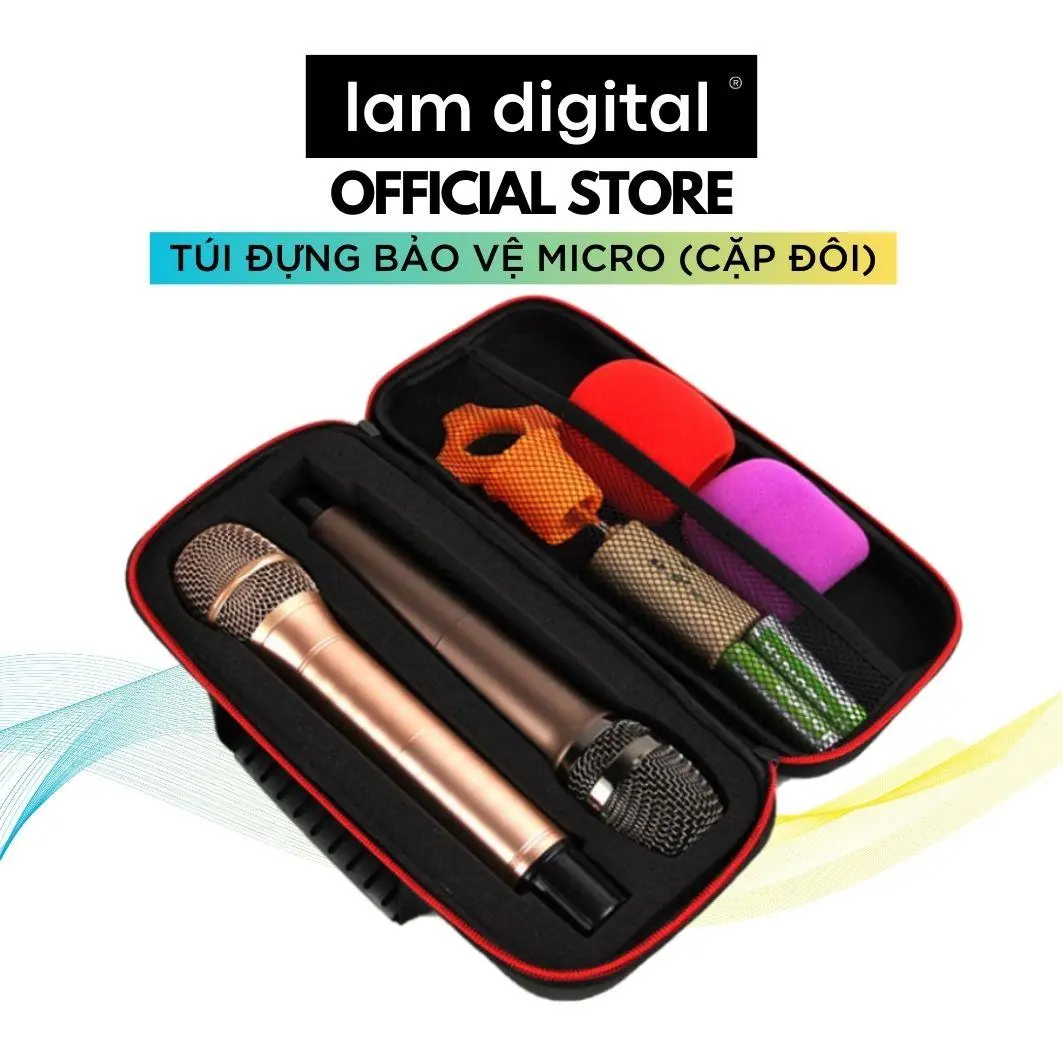 Túi Đựng Micro Bằng EVA Có Ngăn Đựng Riêng Biệt Bên Trong Tiện Dụng - Hộp Đựng Bảo Vệ Micro Karaoke Cặp Đôi