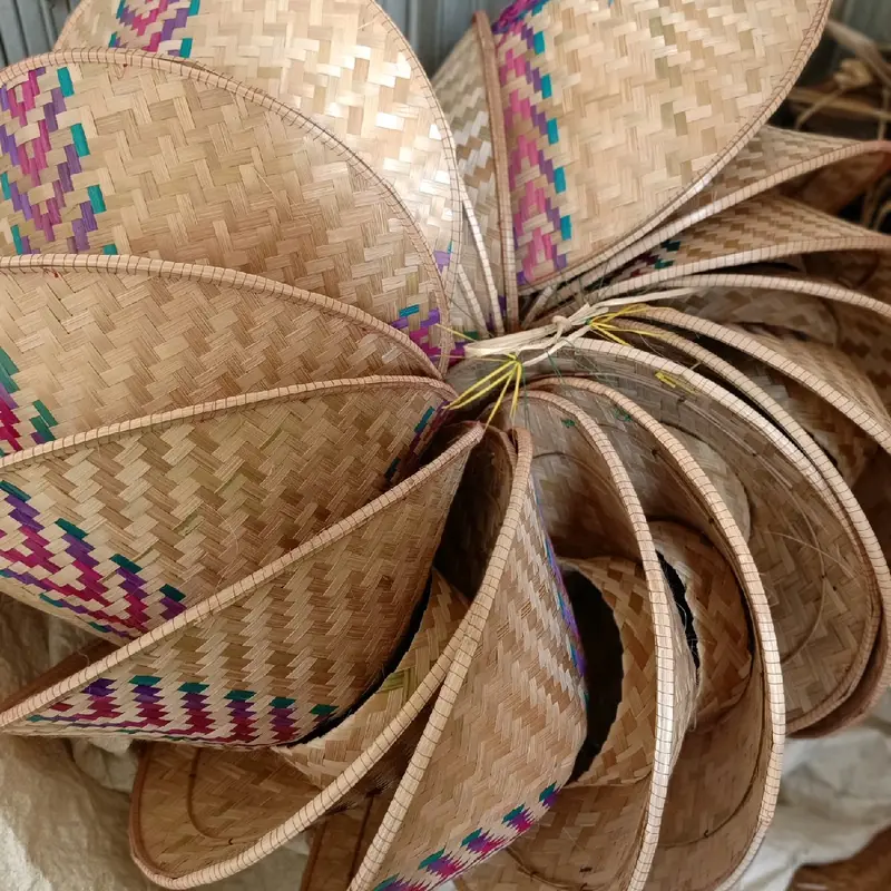 Caping Papak Lurik 40CM Caping Bambu Tudung Bambu Topi Petani 2