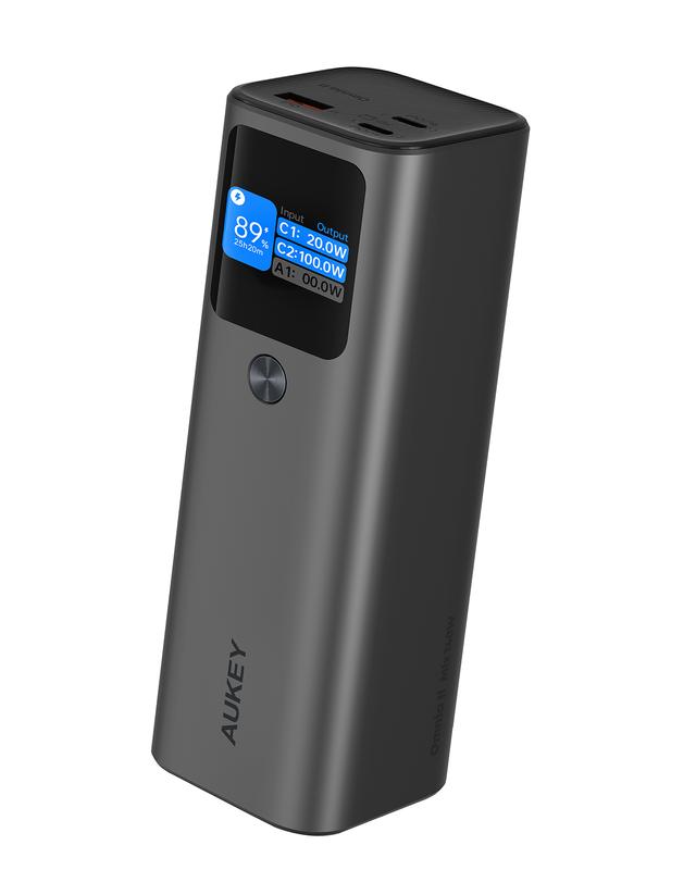 Pin Sạc dự phòng Aukey Sprint X 27600mAh 140W PD Ultra-Fast với màn hình kỹ thuật số siêu mỏng- Hàng Chính Hãng