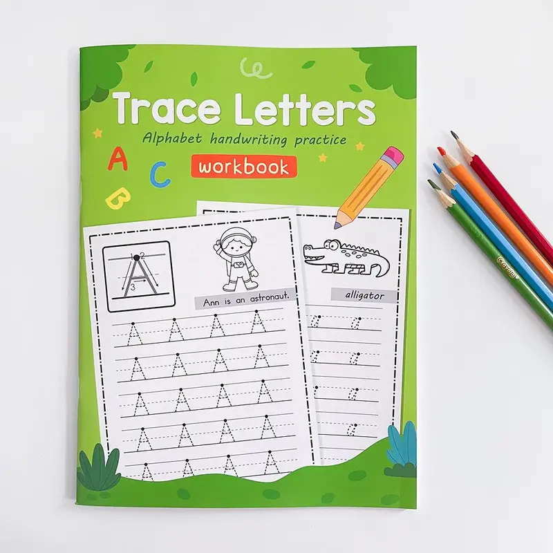 Trace Letters Workbook, 52 Pages Alphabet Practice Workbook, Kindergarten Learning English Writing Exercises Workbook 4