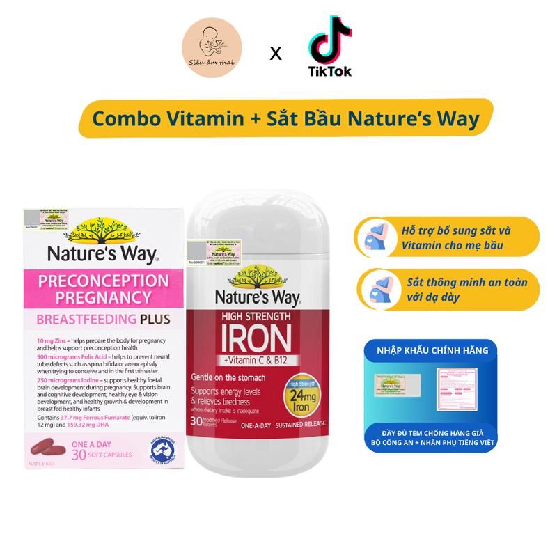  Combo Vitamin Bầu Và Sắt Bầu Nature's Way Bổ Sung Vitamin Và Sắt Cho Mẹ Bầu 