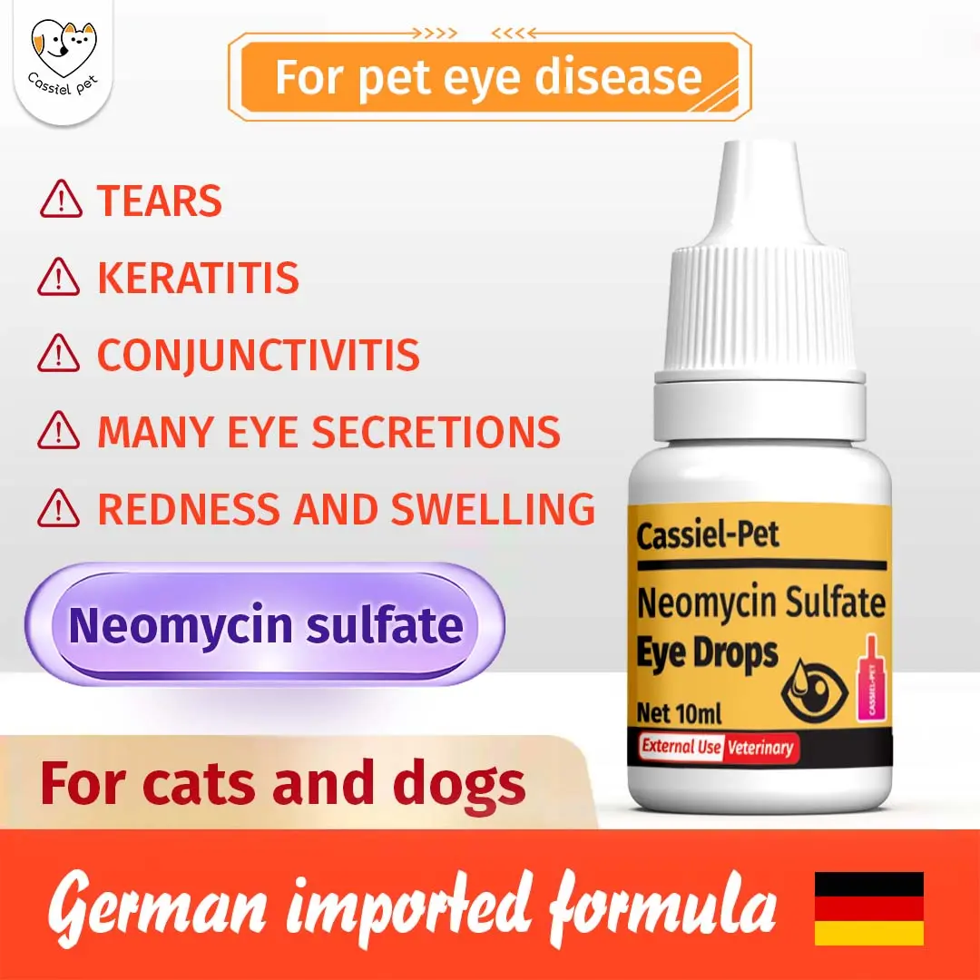 CASSIEL PET Gentamicin Sulfate Eye Drops For Infection For Dogs & Cats Eyes And Tear Stain Remover