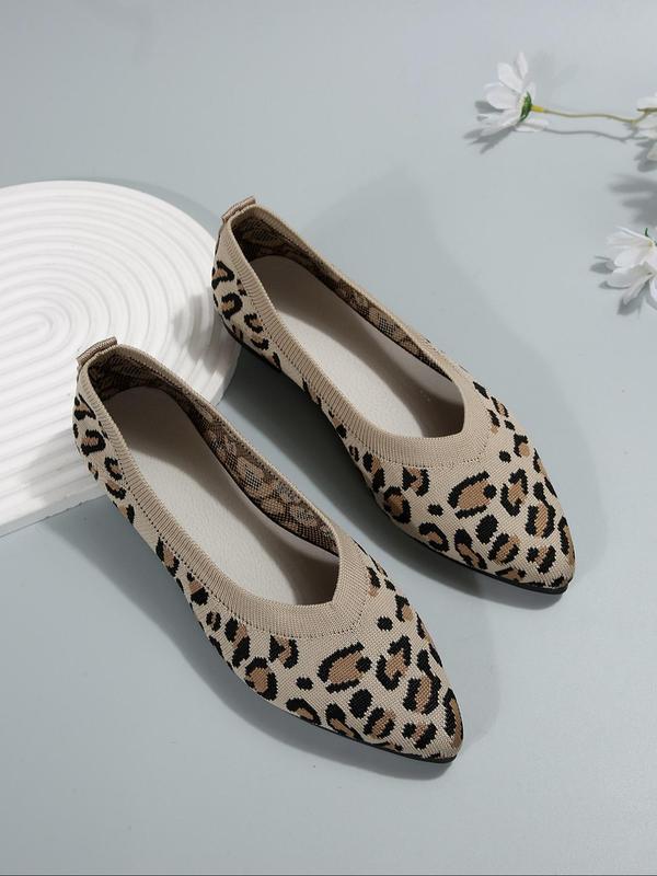 Women's Fashionable Leopard Print Slip-on Flats, Pointed Toe Flat Shoes, Casual Lightweight Breathable Comfortable Shoes for Daily Wear 4