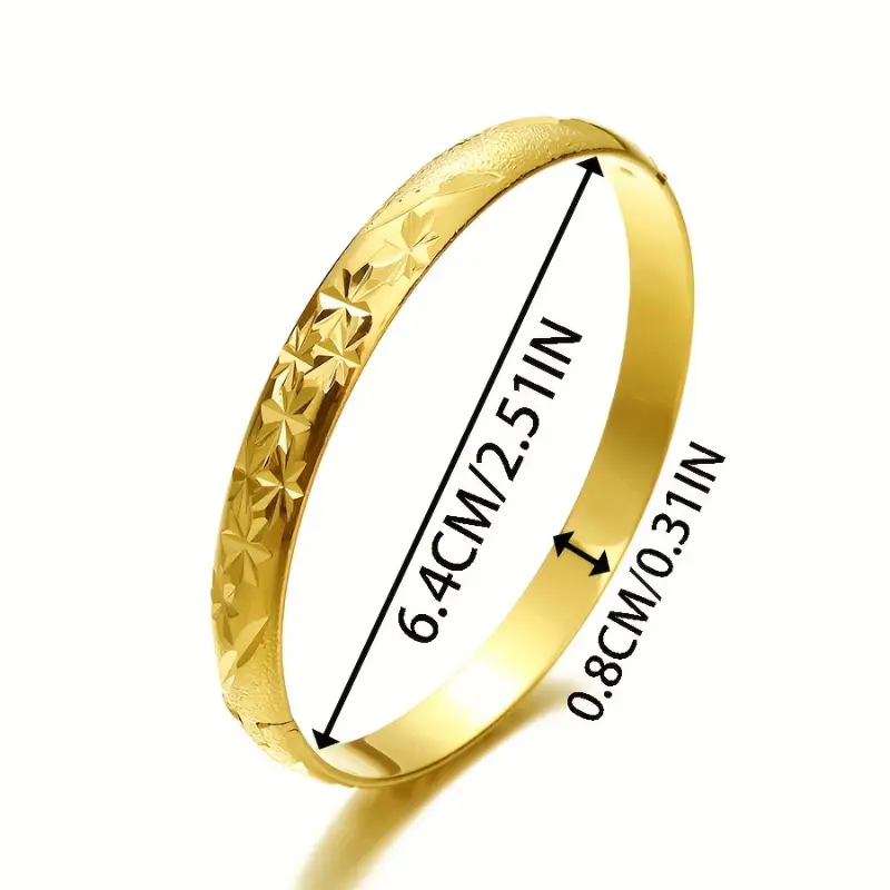 Vintage Tribal 24K Plated Openable Bangle - Copper Material, No Mosaic, Ideal for Daily Wear & Gifts - Middle East Dubai Style Fashion Women'S Cuff Bracelet (Pcs of 1) 7