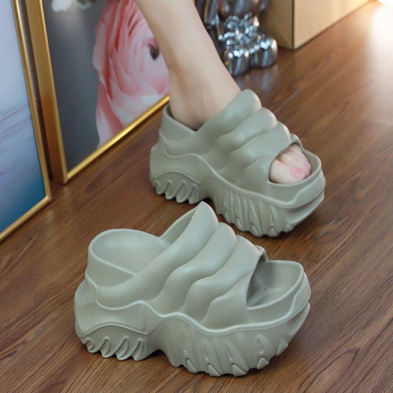 Dép Cao Gót Đế Xuồng, Hàng Mới Về Mùa Hè, Dành Cho Nữ, Tăng Chiều Cao, Giày Đi Biển, Đế Xuồng, Dép Chống Trượt, Dành Cho Nữ 6