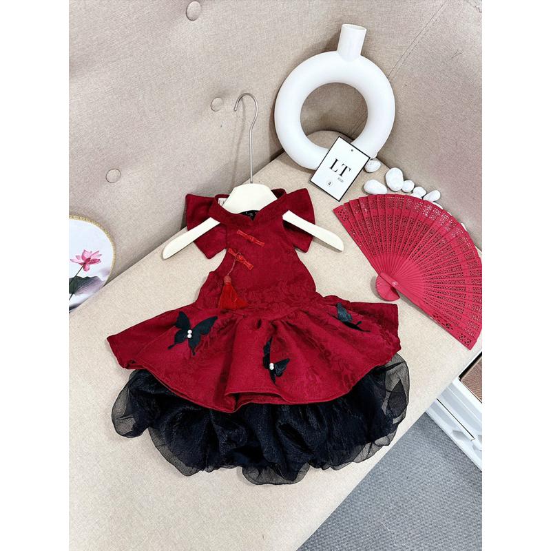 [Emcashop] Set yếm đỏ, váy đỏ CS413, K03 cho bé gái mặc noel, giáng sinh,tết