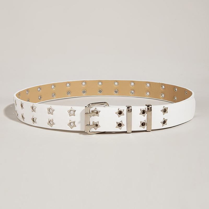 Product Introduction of Punk Style Star Double-Breasted Belt Waist Strap Hollow Out Pu Leather Jeans Decorative Fashion Waistband 20