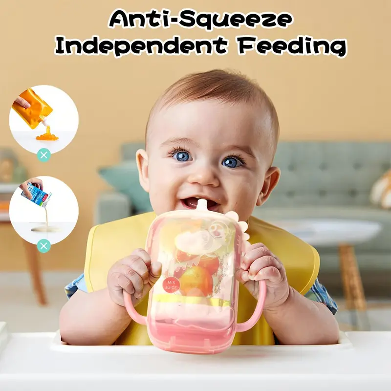 Baby Fruit Juice Feeder, 1/2 Counts Reusable Baby Fruit Feeder Pacifier, Baby Fruit Feeder Pacifier, Baby Food Supplement Feeder, Baby Food Grasping Toy 3