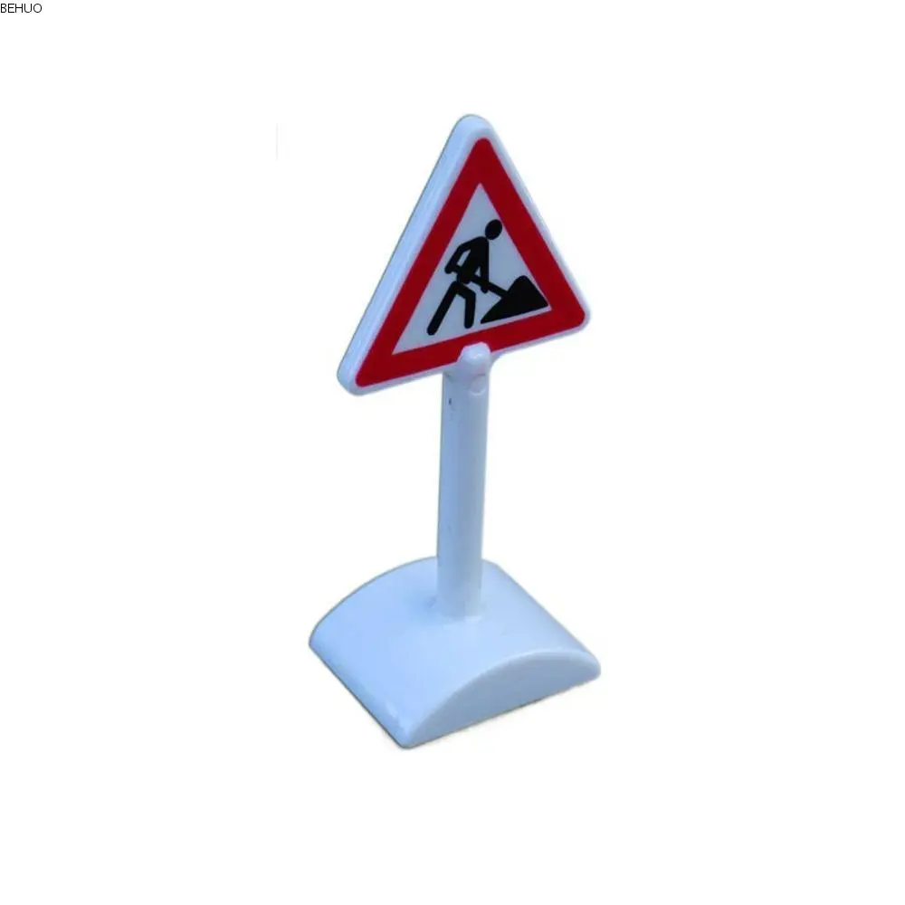 BEHUO Dollhouse Decor Road Block Dollhouse Speed Limit Sign Miniature Mini Simulation City Road Signs Durable Model Toy Mini Traffic Road Signs Scene Decoration