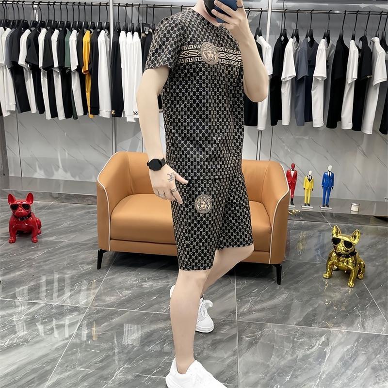 Product Introduction of Quần Áo Nam, Maillard, Hợp Xu hướng Mới, Dễ Phối Đồ, Bộ Đồ Thời Trang Thường Ngày Bộ Đồ Ngắn Tay Và Quần Đùi Mùa Hè, Bộ Hai Mảnh, Quần Áo Thương Hiệu Thời Trang Menswear Polo 5