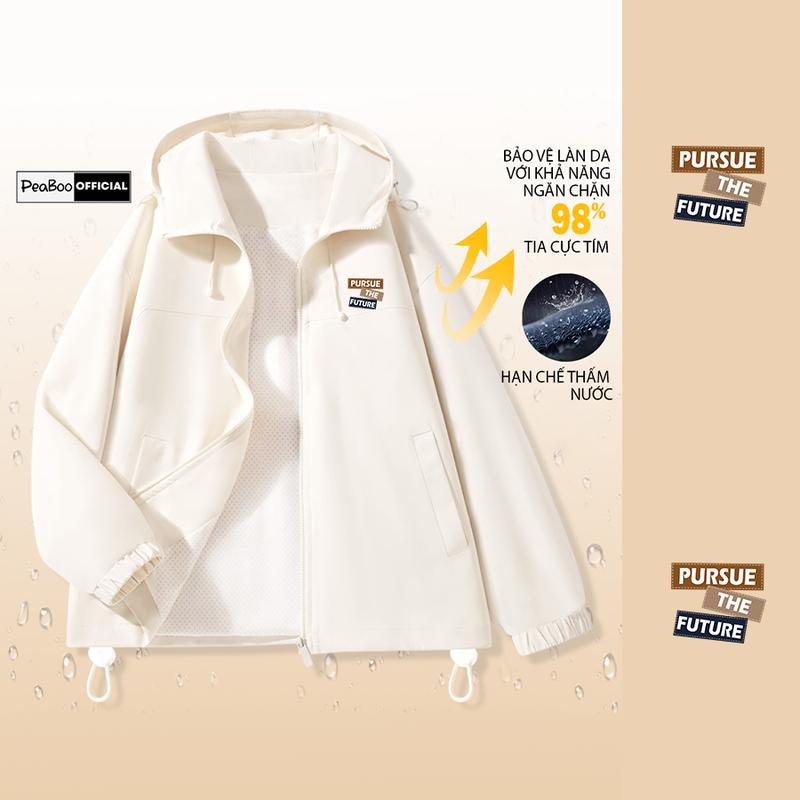 Product Introduction of Áo Khoác Gió Nam Nữ Mũ Cao Cấp 2 Lớp PEABOO Mã BST03 In Hình Chống Nước Chống Nắng Form Rộng Kiểu Dáng Unisex 3