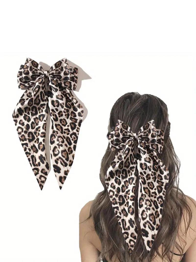Product Introduction of Leopard Print Big Bowknot Decor Hair Clip, Elegant Hair Accessories for Women & Girls, Minimalist Headwear Suitable for Thick Hair 14